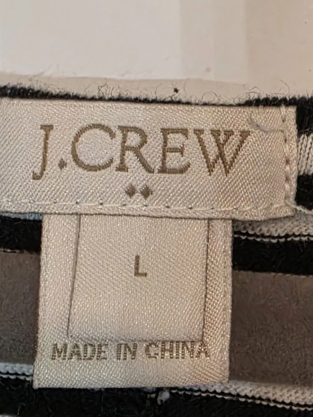 J. Crew Fact Cotton Racerback Tank Dress Knee Length Black White Striped Large